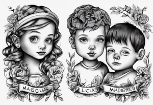 My children's names Maggie and Lucas tattoo idea