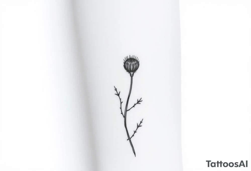 thistle minimalist tattoo idea