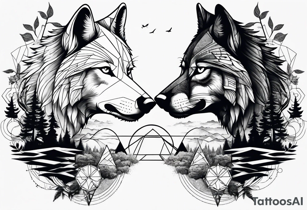 Wolf dna tree tattoo idea