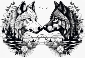 Wolf dna tree tattoo idea