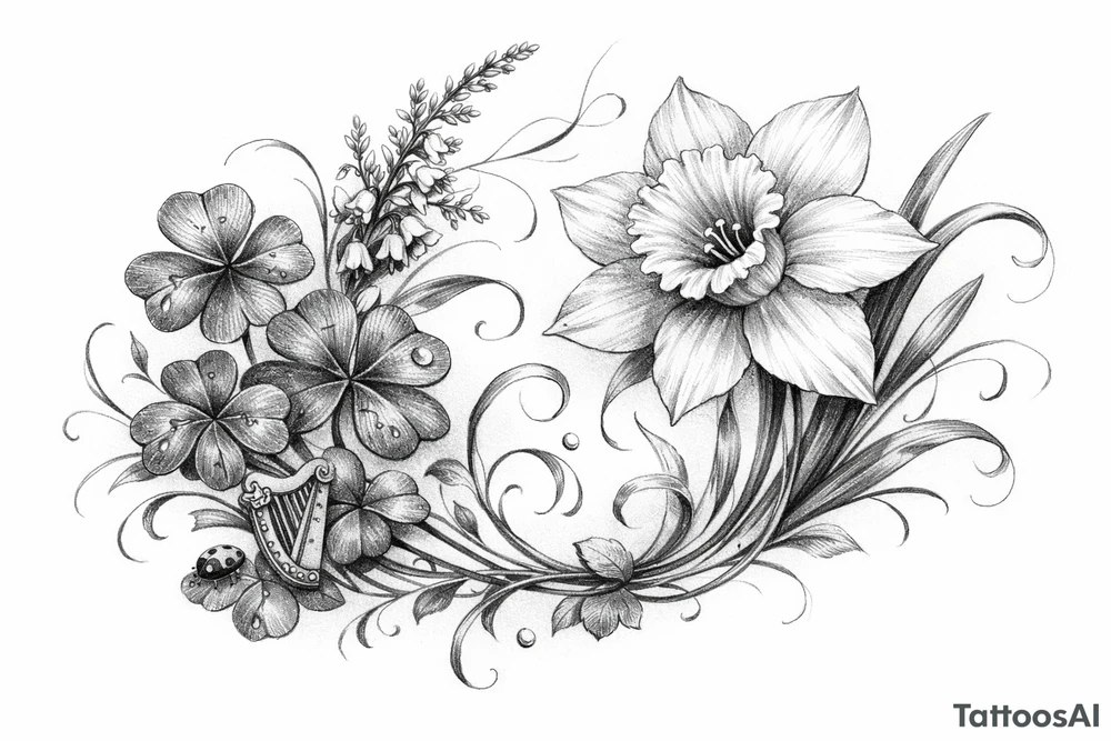 Irish flowers tattoo idea