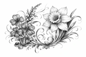 Irish flowers tattoo idea