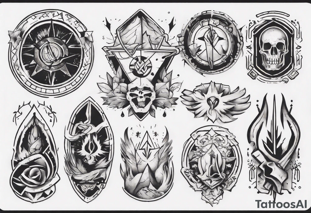Rock with symbols that represents friendship and loyalty tattoo idea