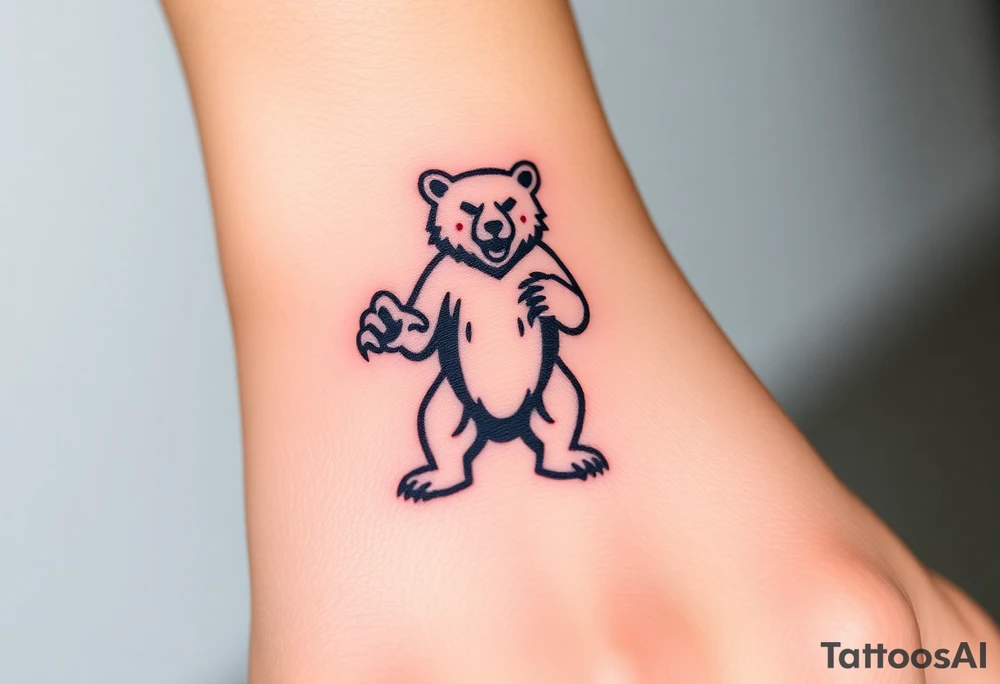 University of Northern Colorado bear mascot  standing up on 2 paws tattoo idea