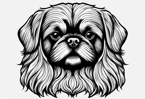 The contour of the face of a pekingese with shih tzu mixed race god. Nothing besides the face. tattoo idea