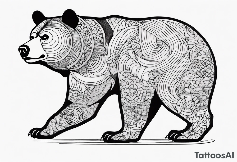 Japanese bear tattoo idea