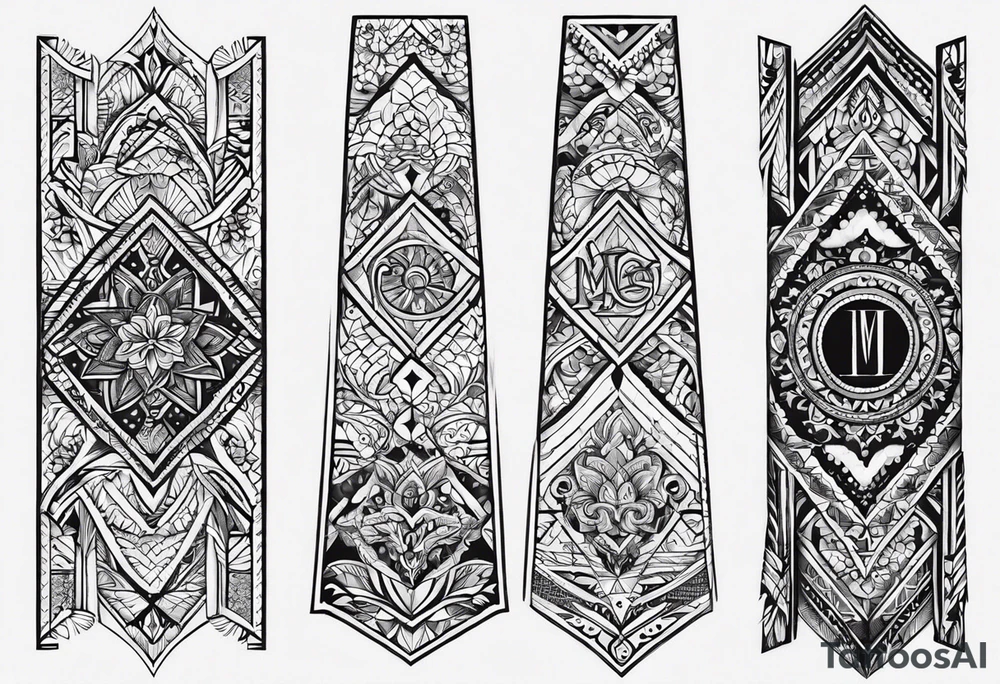 Create a small tattoo on the forearm with the initials MLJ, date of birth 22/09/22 in the style of a moluccan tattoo tattoo idea