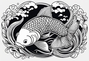 a koi fish in japanese sleeve tattoo style tattoo idea