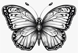 Butterfly but with portrait on 1 wing tattoo idea