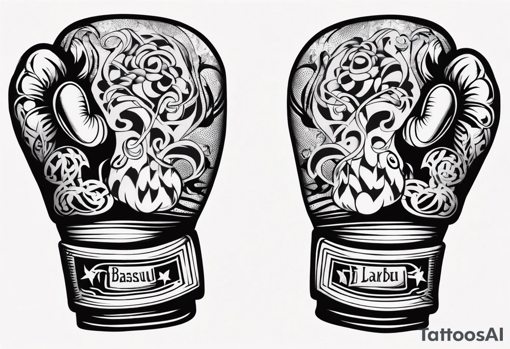 boxing glove with Basque laburu design tattoo idea