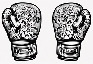 boxing glove with Basque laburu design tattoo idea