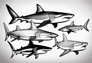 Sharks swimming tattoo idea