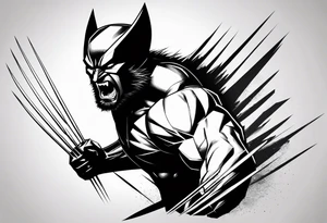 wolverine no estilo Sketch tattoo idea