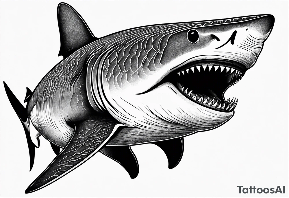 tiger shark with cool texture pattern top view tattoo idea tiger shark with cool texture pattern top view tattoo idea