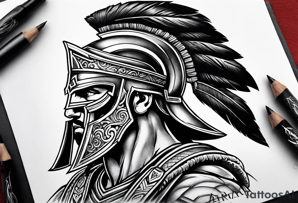 Spartan warrior tattoo idea