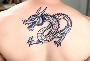 powerful dragon with Chinese style themed on details tattoo idea