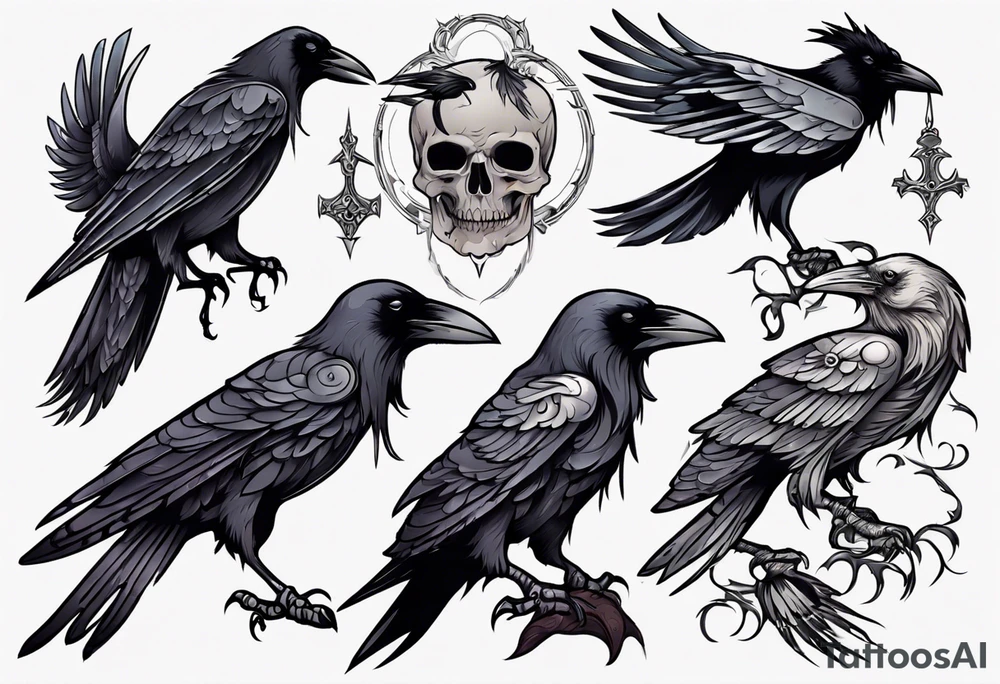 raven tattoo idea