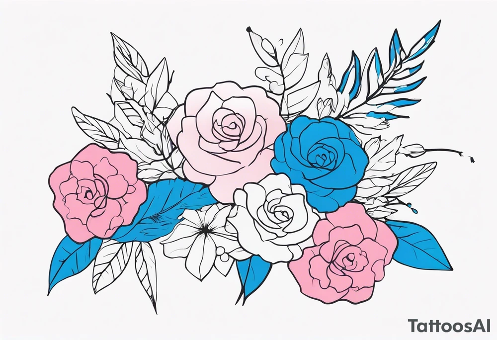 My free Universal pink and blue tattoo idea