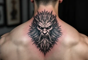 powerful majestic poseidon tattoo idea
