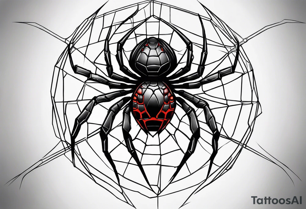 cyberpunk black widow spider tattoo idea