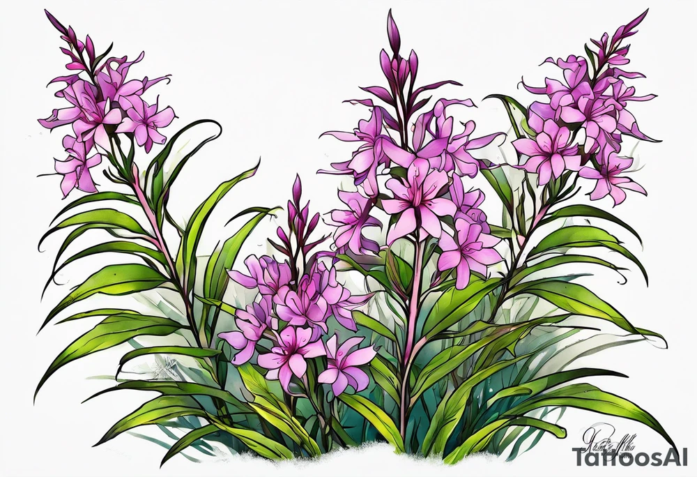 ocean fireweed tattoo idea