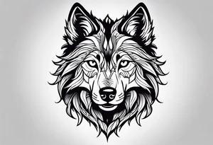 Wolf face tattoo idea