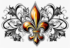 Fleur de lys celtique en flamme tattoo idea