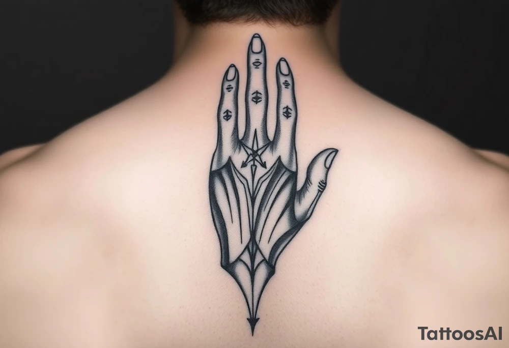 Design a hand tattoo based on dark romance tattoo idea