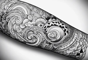 sleeve with clouds tattoo idea