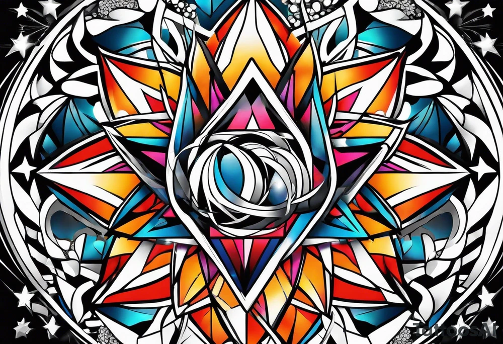Stars bright colors tattoo idea
