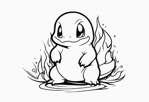charmander crying tattoo idea
