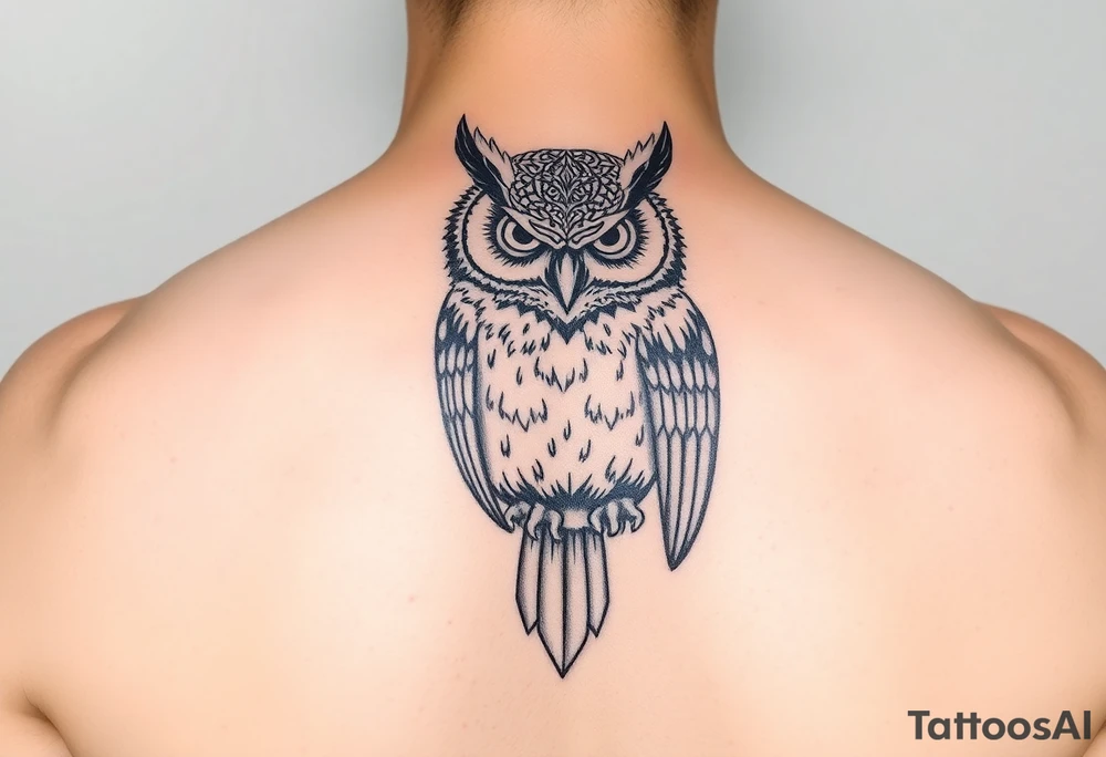 Masked owl tattoo idea