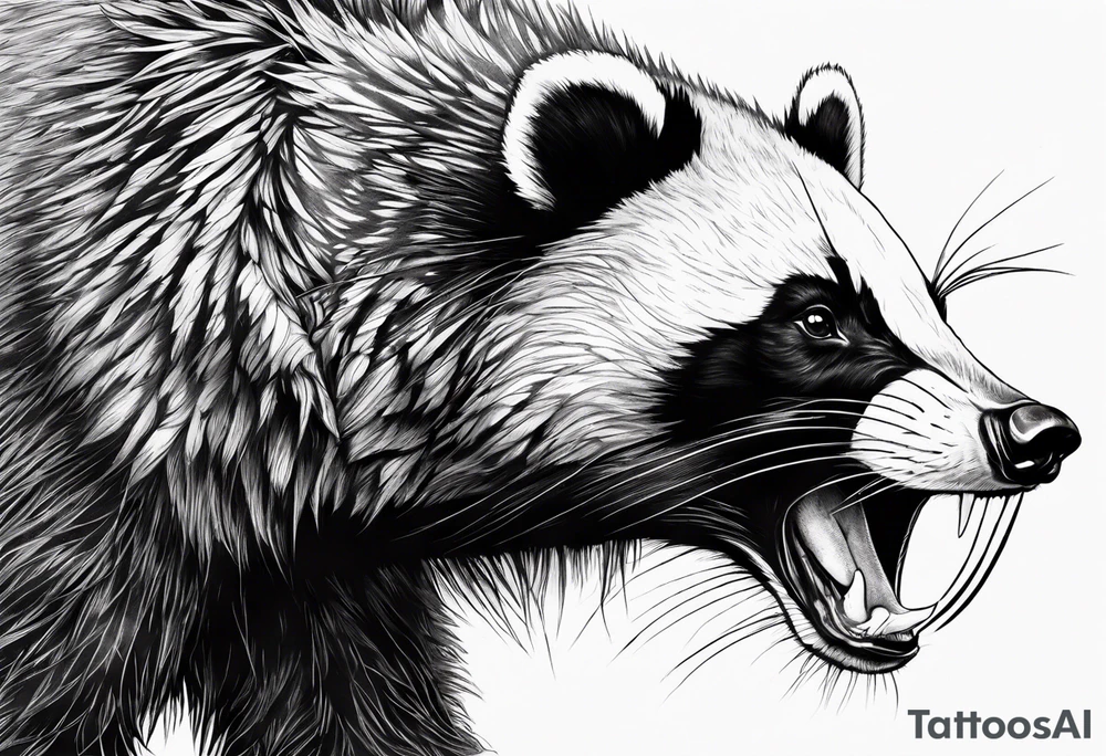 aggresive badger/wolverine tattoo idea