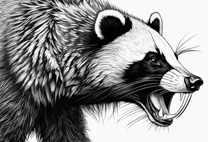 aggresive badger/wolverine tattoo idea