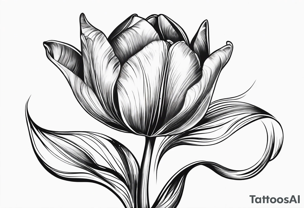 Sketched tulip with a music note tattoo idea