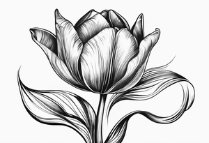 Sketched tulip with a music note tattoo idea