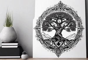 yggdrasil and vegvisir tattoo idea