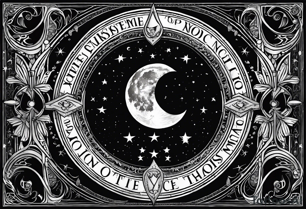 each phase of the moon in order under the moth, and the words "carpe noctem" above it in sans serif font tattoo idea