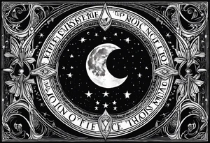 each phase of the moon in order under the moth, and the words "carpe noctem" above it in sans serif font tattoo idea