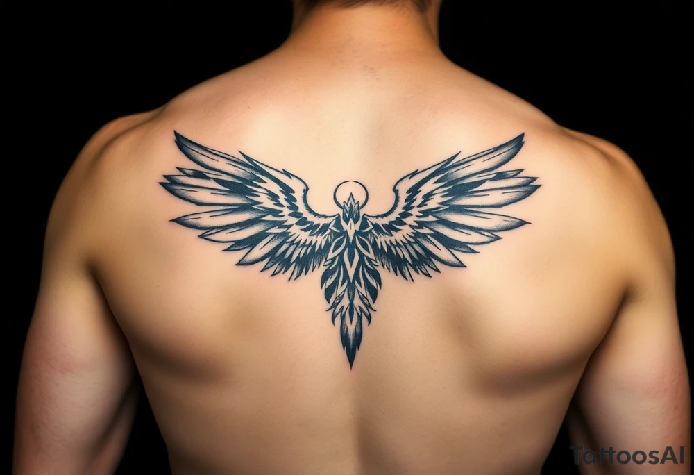 ArchAngel Protection tattoo stencil leg tattoo idea