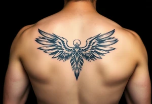 ArchAngel Protection tattoo stencil leg tattoo idea