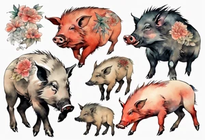 an elderly boar tattoo idea