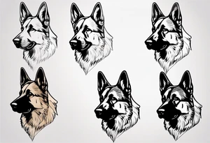 German shepherd side profile tattoo idea
