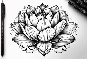 lotus and tulip combined tattoo idea