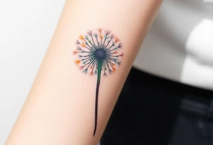 Dandelion realistic with shadows tattoo idea