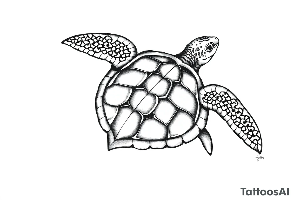 Sea turtle  tribal tattoo idea