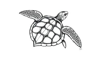 Sea turtle  tribal tattoo idea