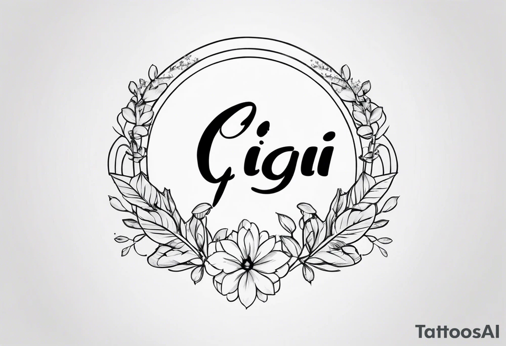 Small memorial with the name Gigi tattoo idea