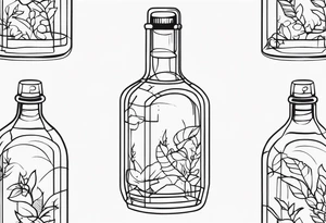 PERSON TRAPPED IN BOTTLE tattoo idea