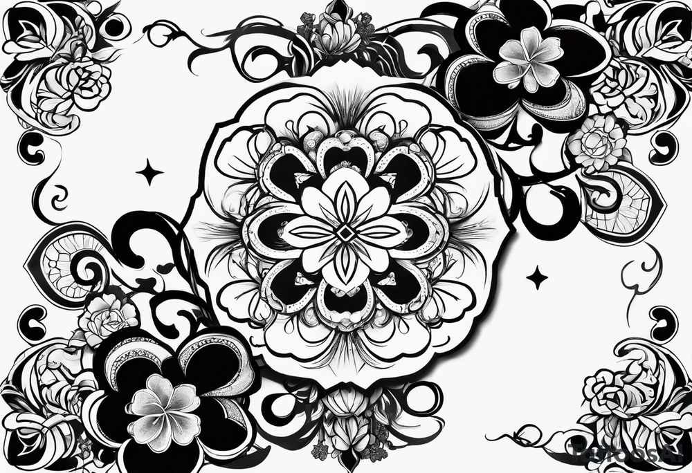 A clover with the Name mama tattoo idea